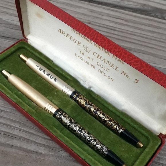 Vintage Writing Pen 14kt Gold Chanel No 5 Ink Set - Picture 6 of 16